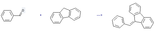 9H-Fluorene,9-(phenylmethylene)- can be prepared by benzaldehyde and fluorene at the temperature of 20 °C